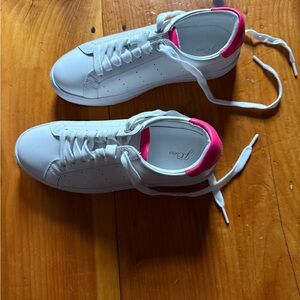 J. Crew White and Pink Sneakers